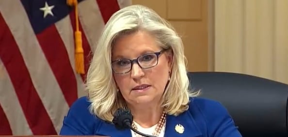 Rep. Liz Cheney, vice chairman of the Jan. 6 committee, submits a resolution Oct. 13, 2022, to subpoena former President Trump (Video screenshot)